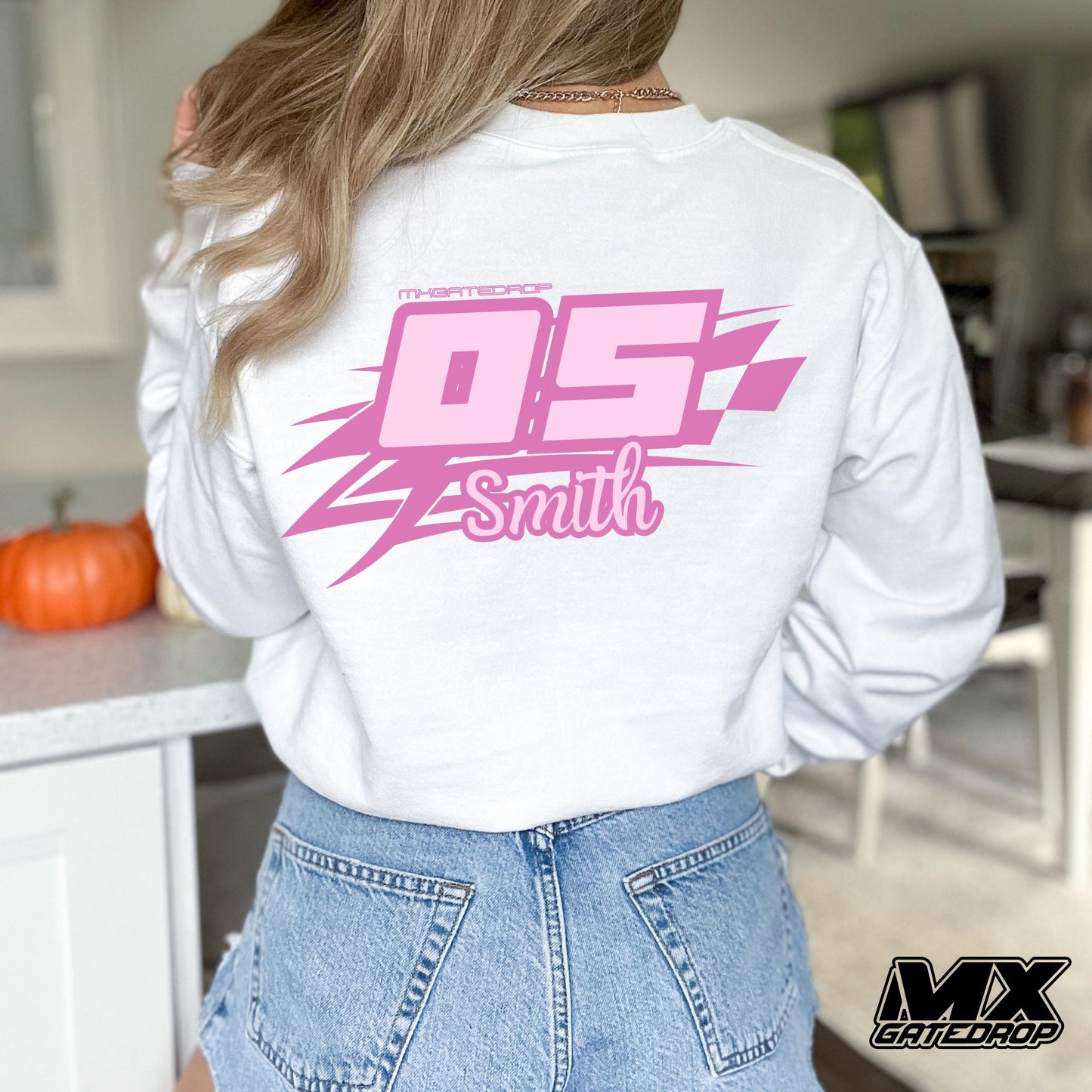 Motocross Custom Name and Number Sweatshirt