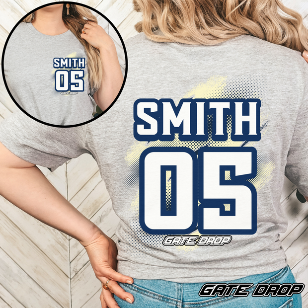 Gate Drop Custom Name and Number Front Back Adult Race Shirt