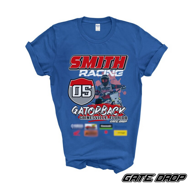 Gate Drop Motocross Event Name and Number Shirt with Custom Photo