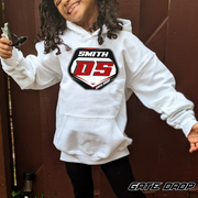 Gate Drop Motocross Personalized Race Plate Youth Hoodie