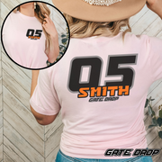 Gate Drop Personalized Front Back Name and Number Race T-Shirt