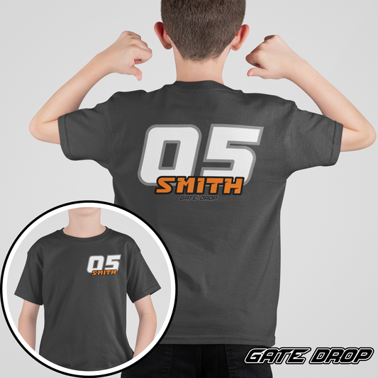 Gate Drop Personalized Race Name and Number Youth Tee shirt