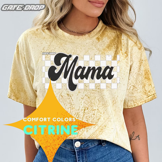 Gate Drop Race Mama Checkered Comfort Colors® shirt