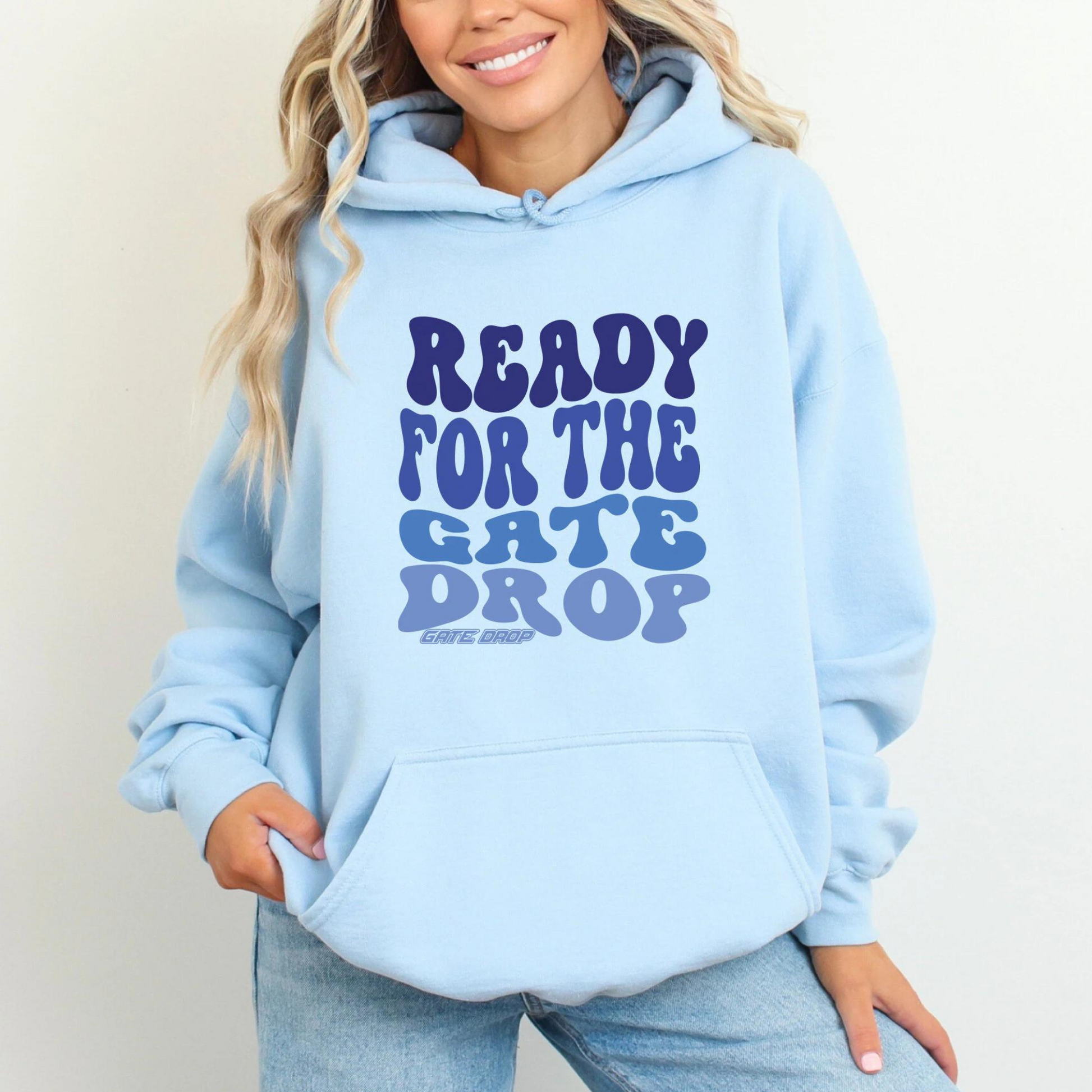 Ready For The Gate Drop Motocross Blue Print Hoodie