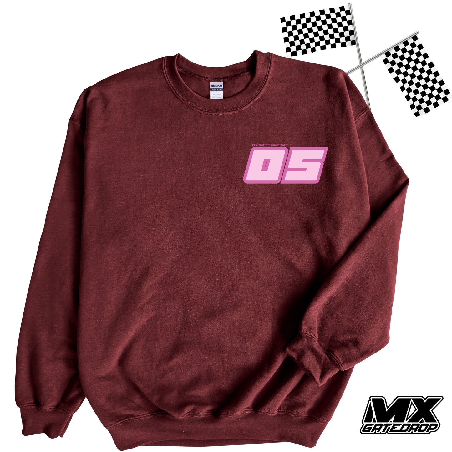 Motocross Custom Name and Number Sweatshirt