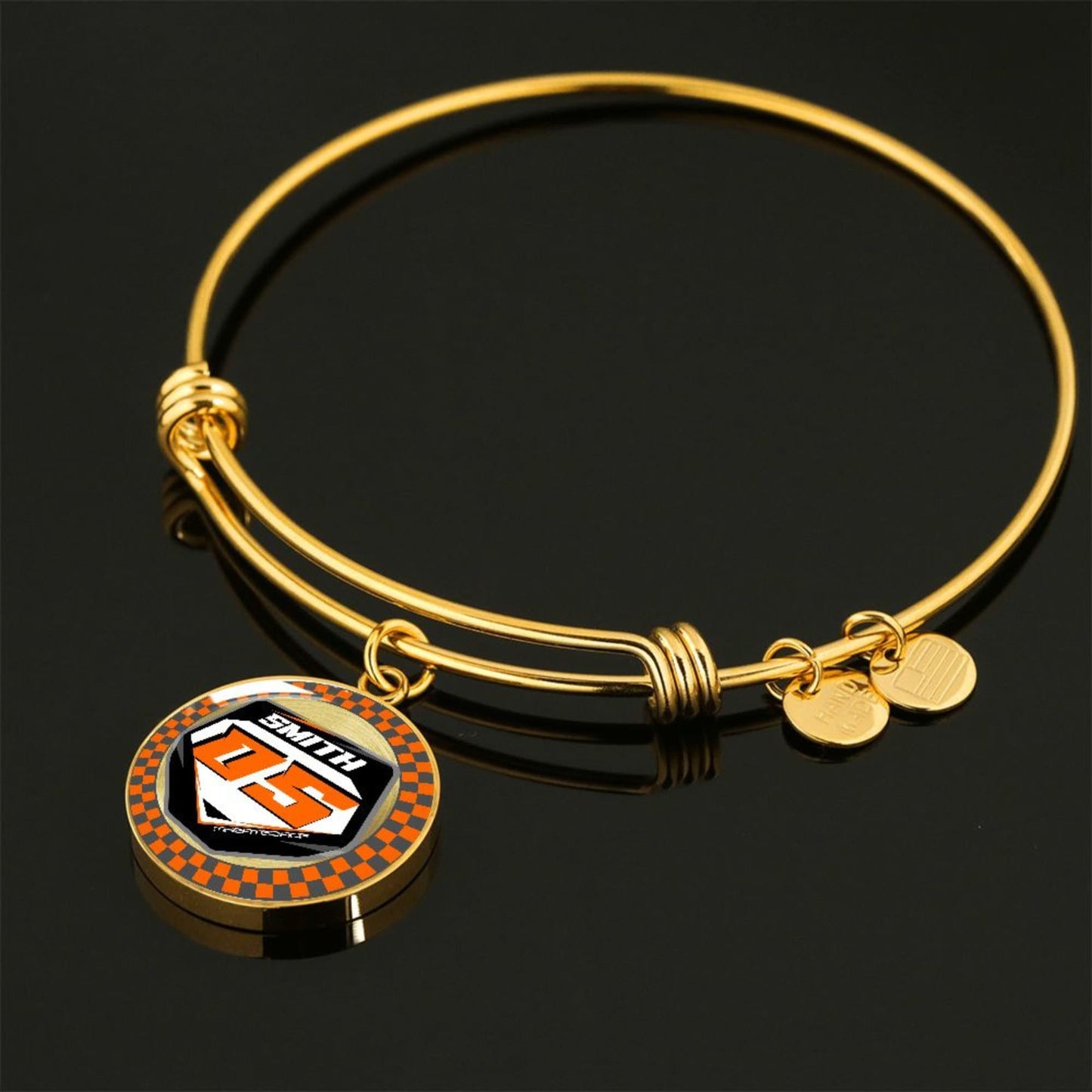 Personalized Moto Plate Charm Bracelet
