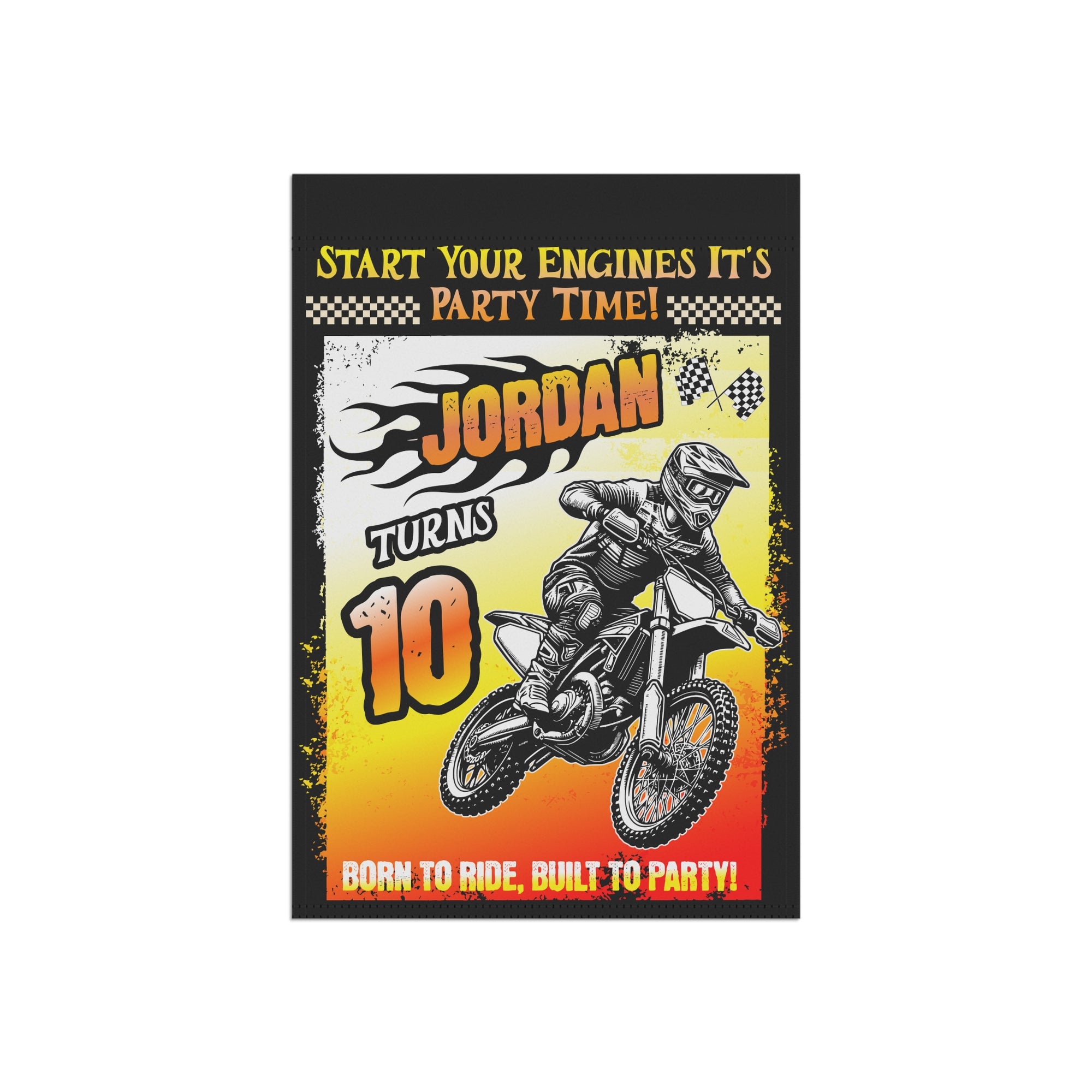 Personalized Motocross Birthday Flag or Banner