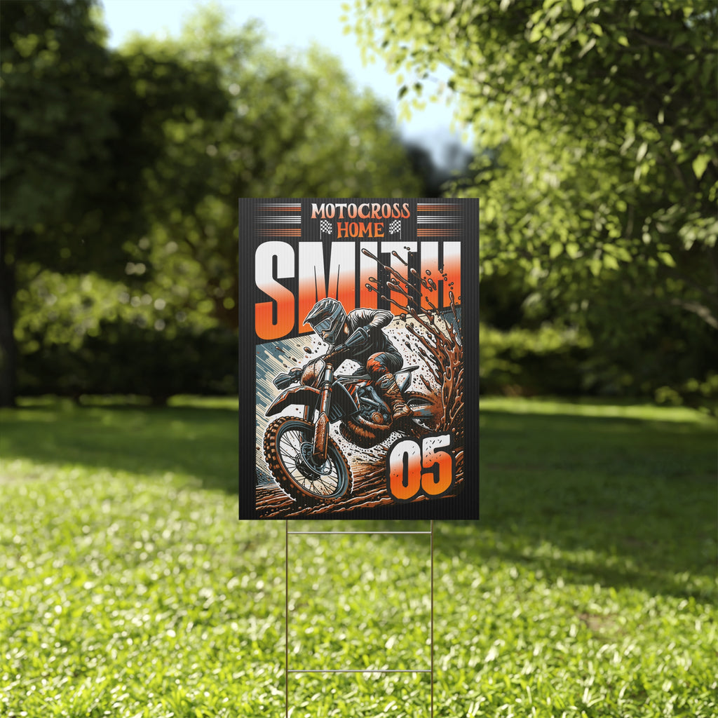 Personalized Motocross Plastic Yard Sign