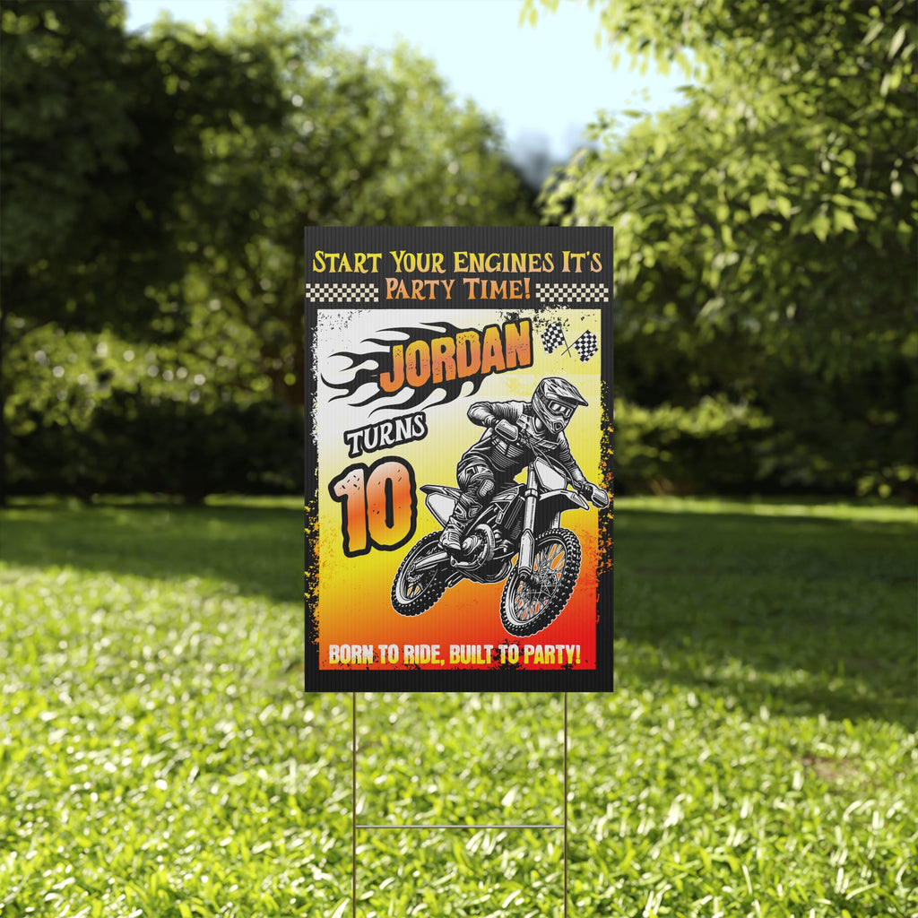 Motocross Personalized Birthday Yard Sign