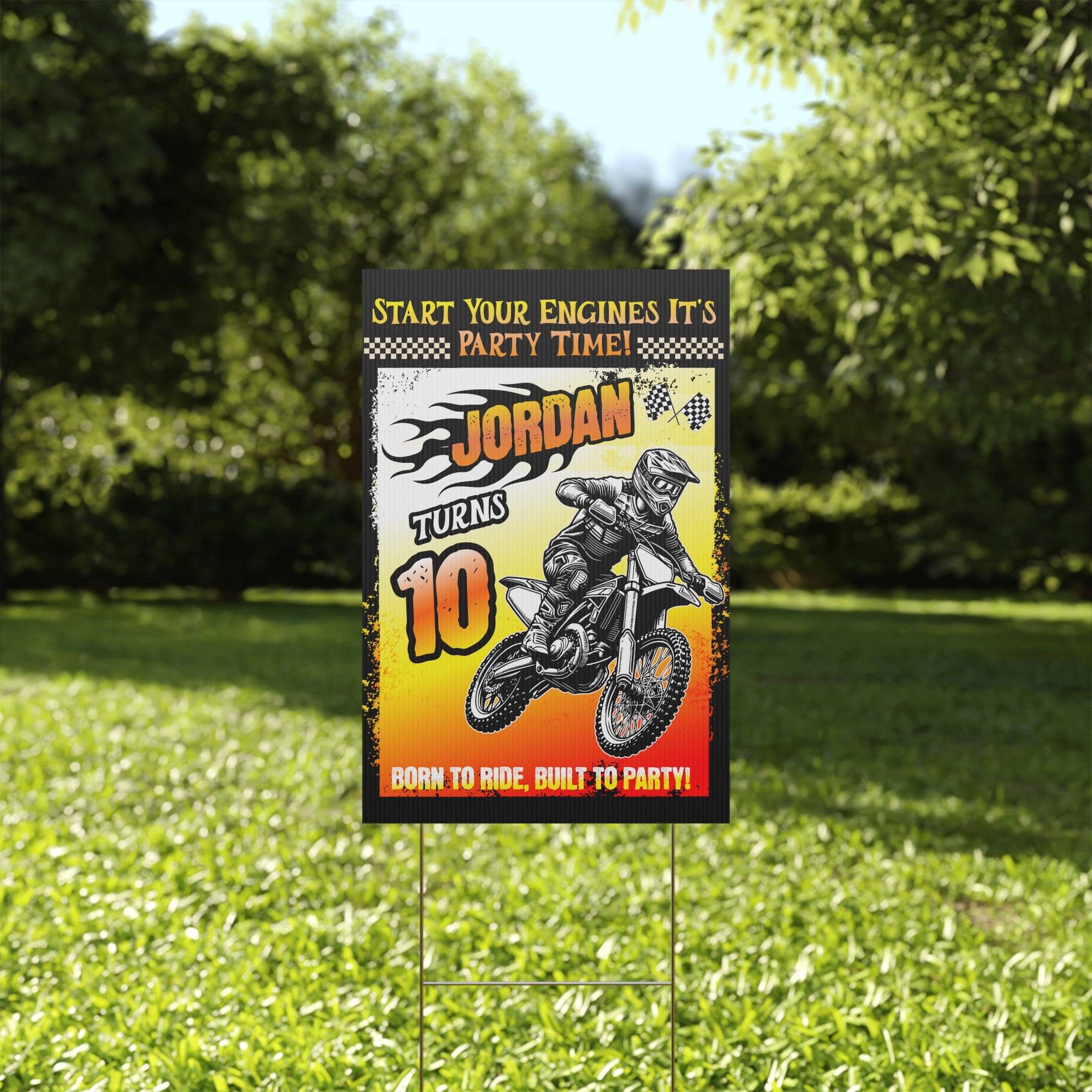 Motocross Personalized Birthday Yard Sign