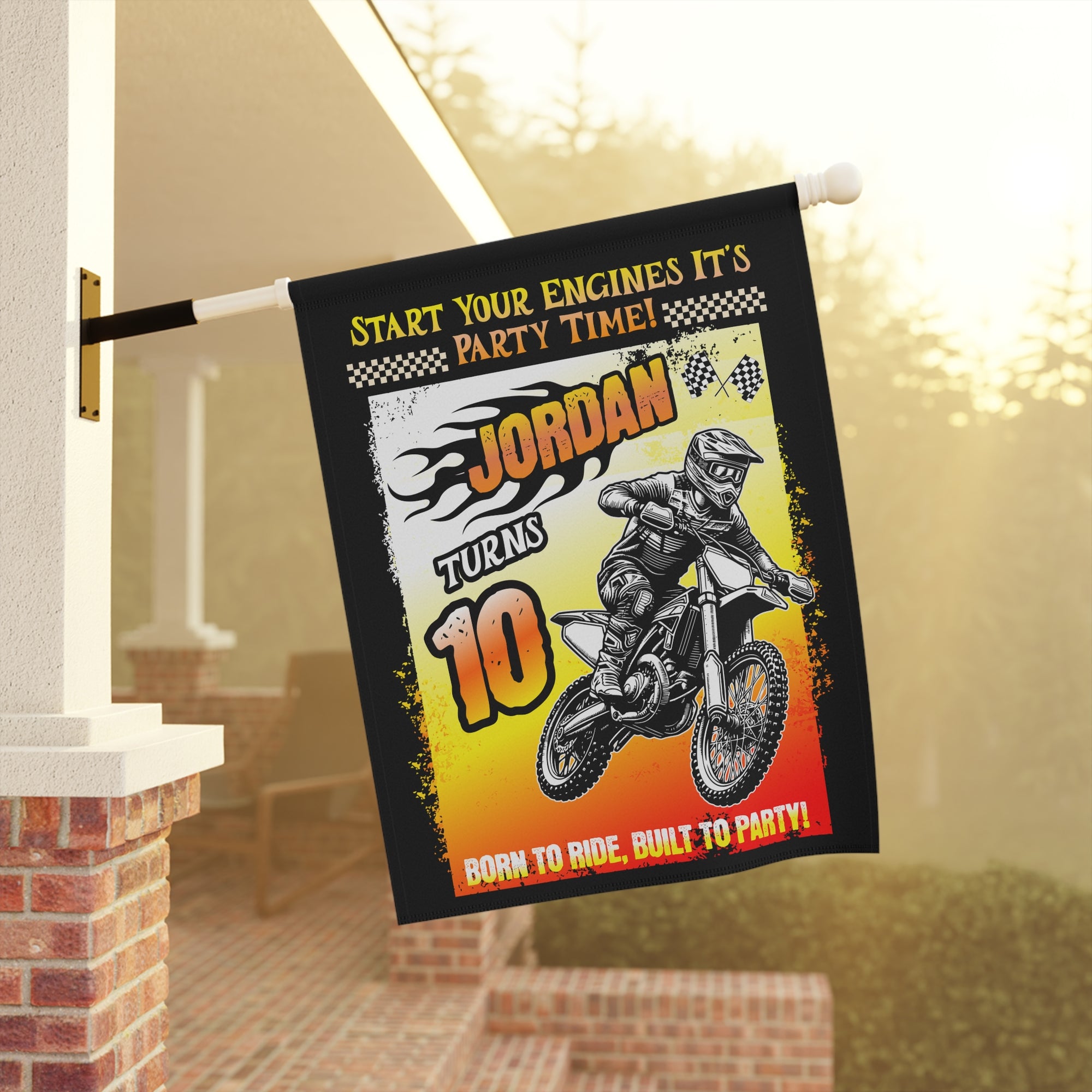Personalized Motocross Birthday Flag or Banner