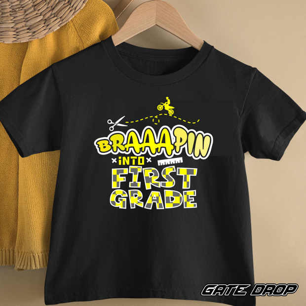 Brappin into My First Grade Motocross Toddler Shirt