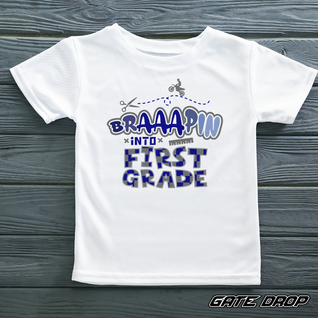 Brappin into My First Grade Motocross Toddler Shirt