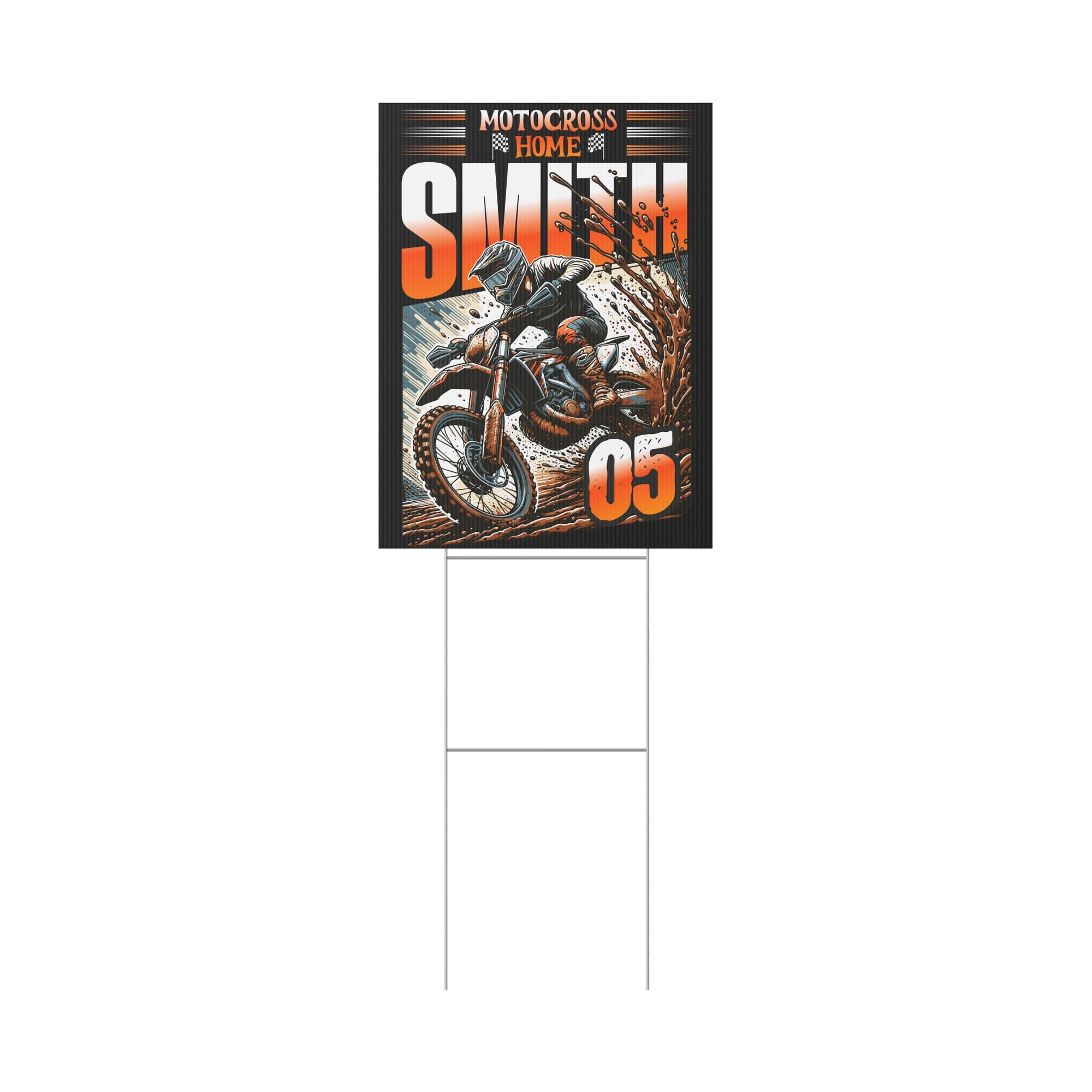 Personalized Motocross Plastic Yard Sign