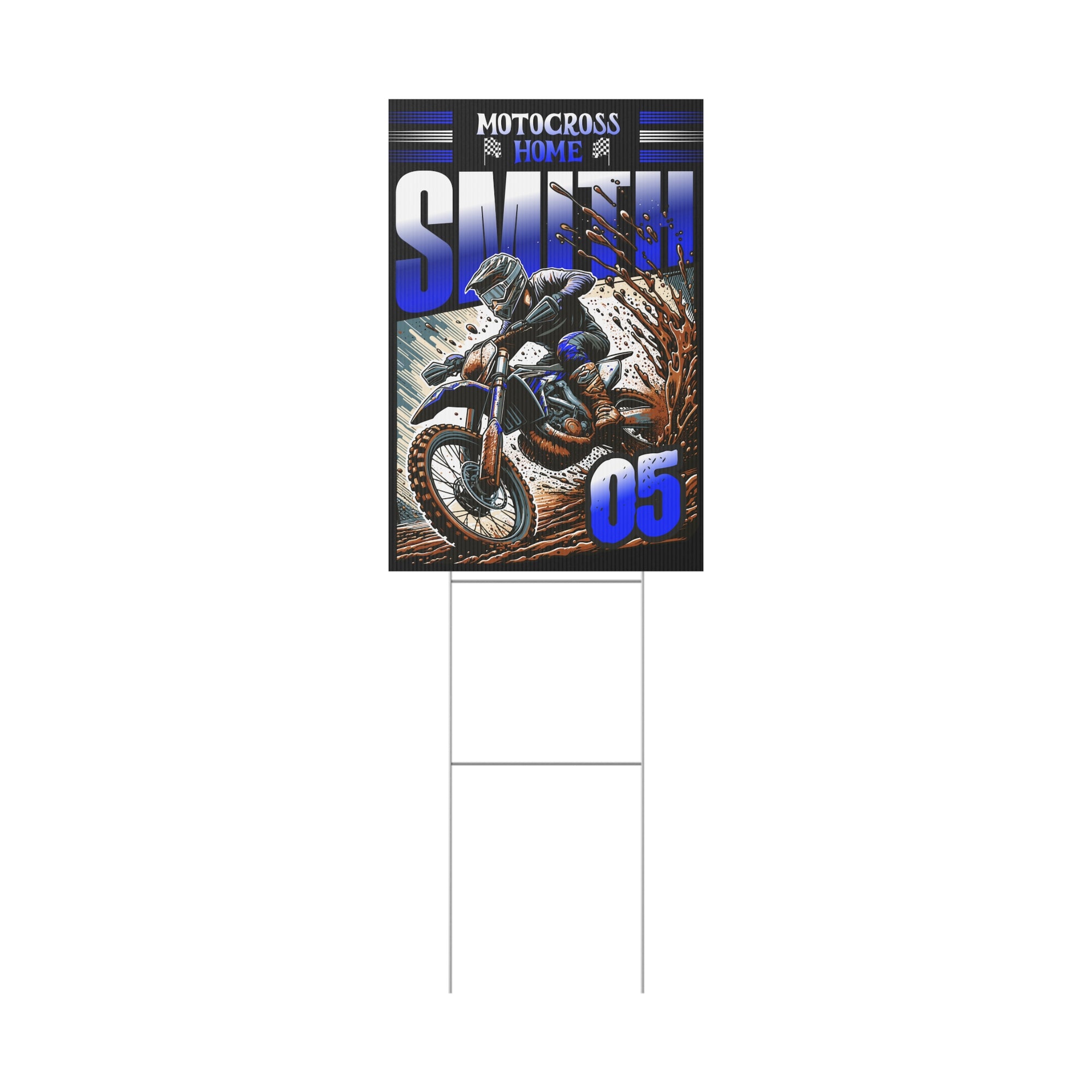 Personalized Motocross Plastic Yard Sign