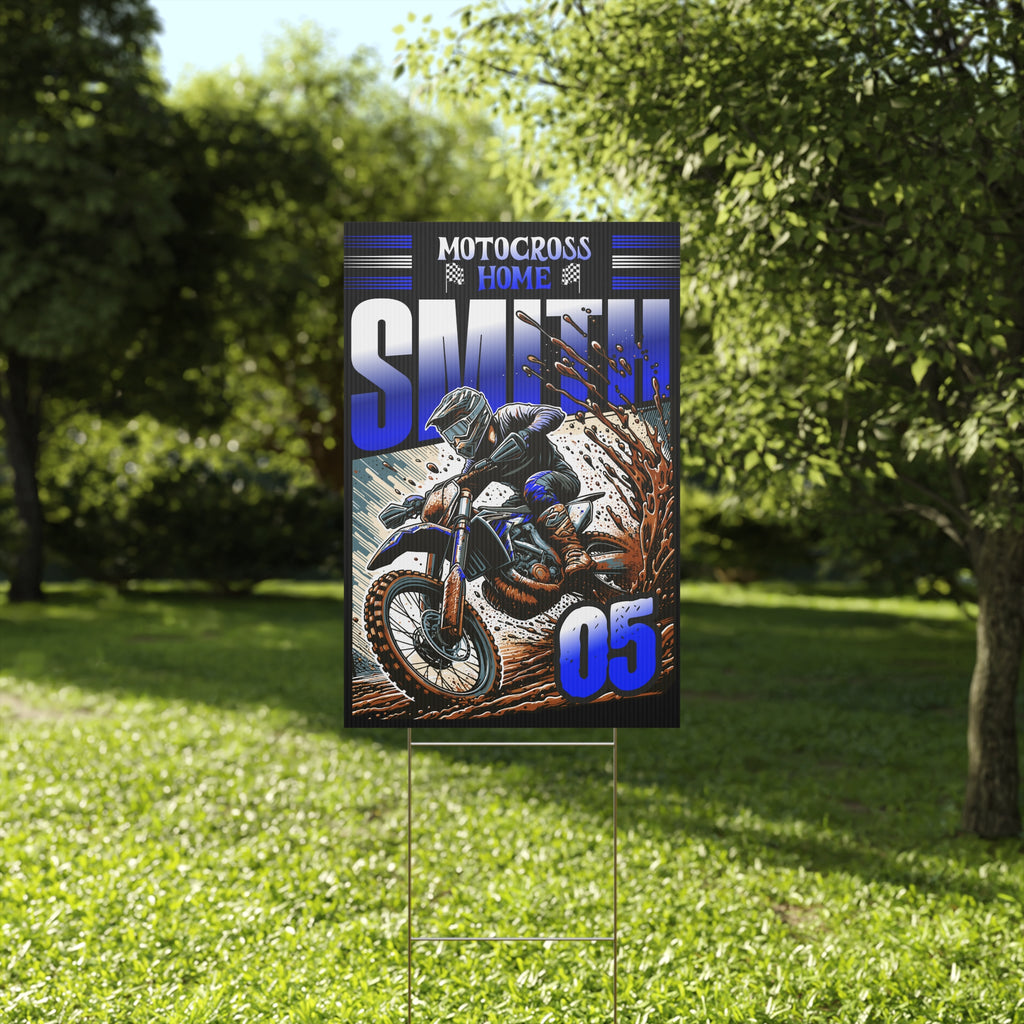 Personalized Motocross Plastic Yard Sign