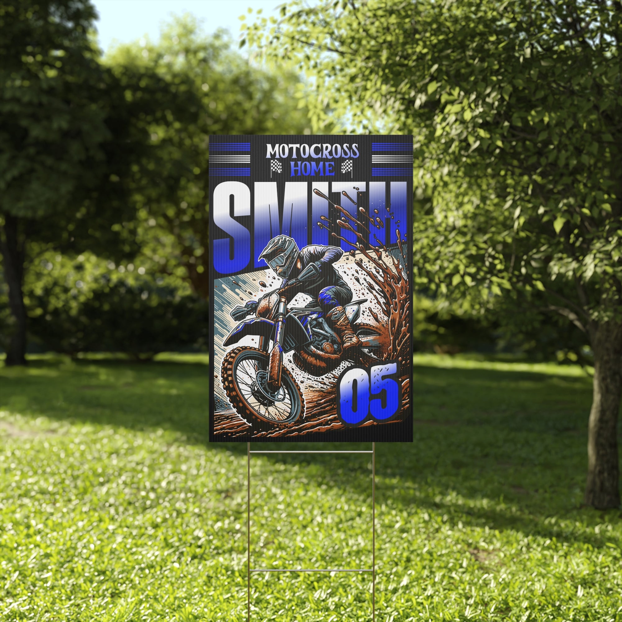 Personalized Motocross Plastic Yard Sign