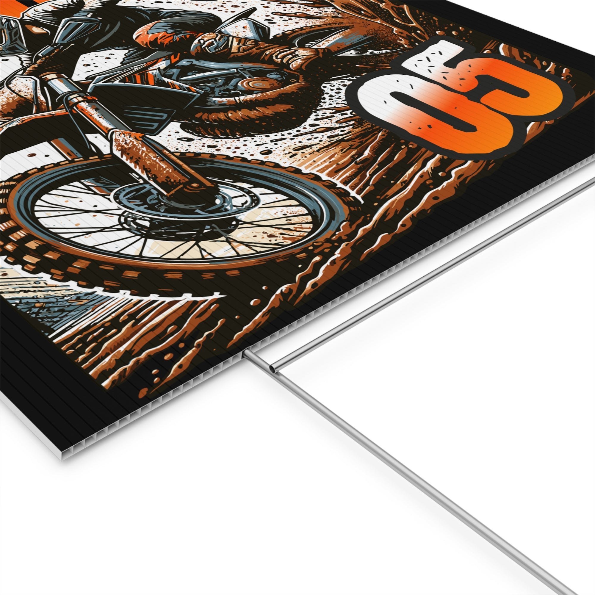 Personalized Motocross Plastic Yard Sign