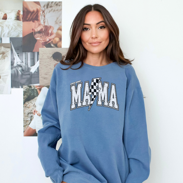 Gate Drop Bolt MAMA Retro Checkered Race Sweatshirt - Comfort Colors®