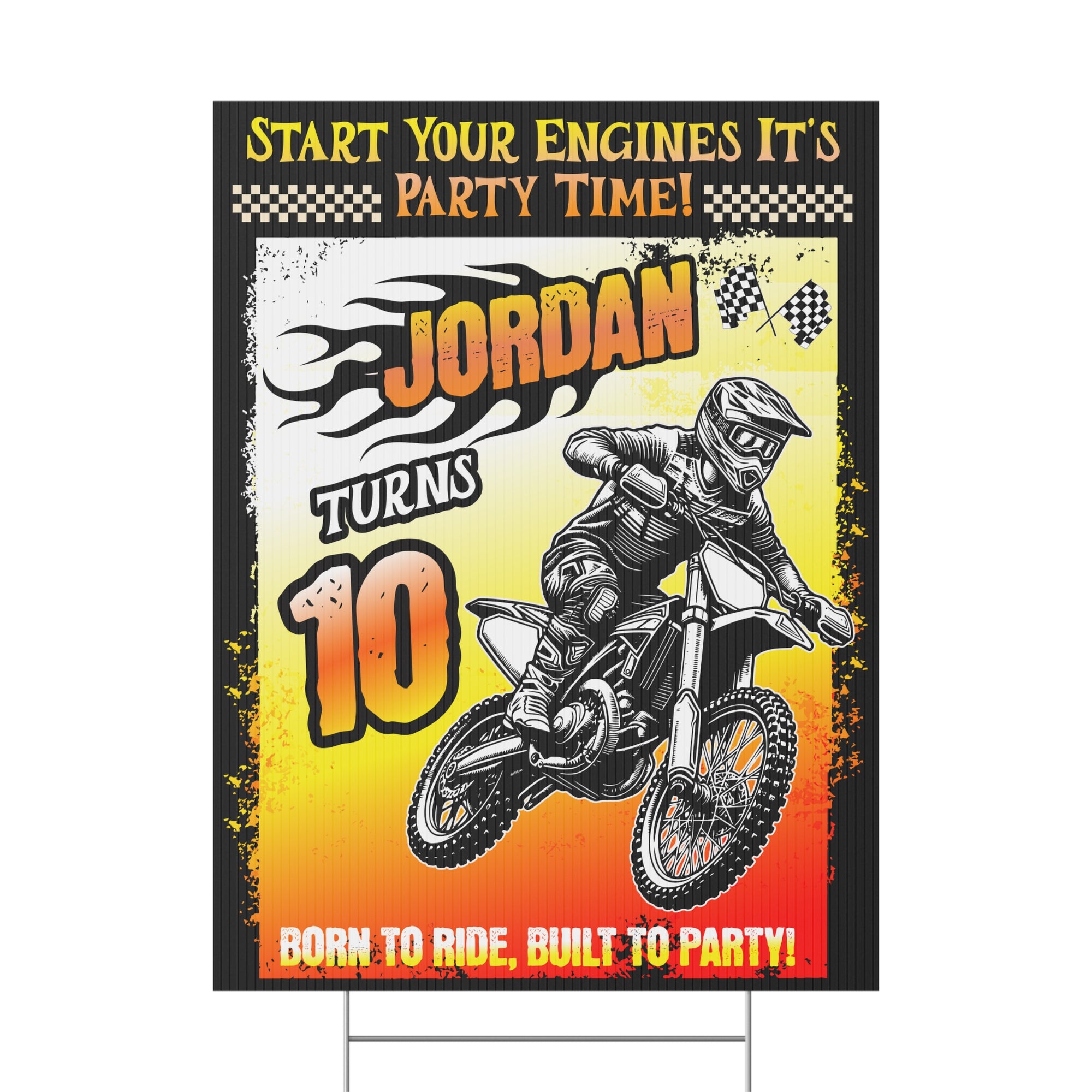 Motocross Personalized Birthday Yard Sign