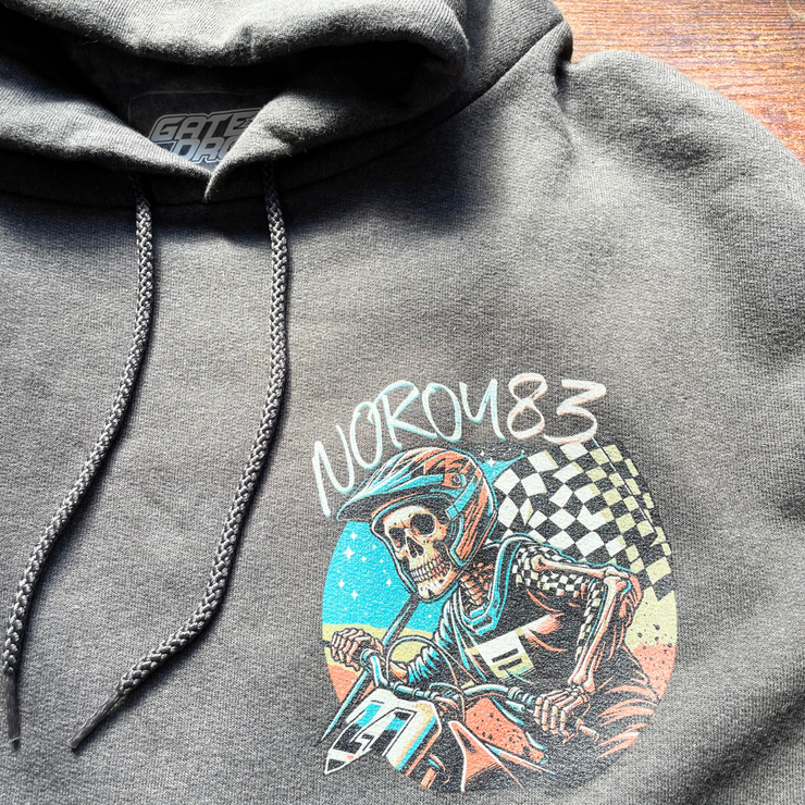Moto Dad Riding Skeleton Custom Champion Hoodie