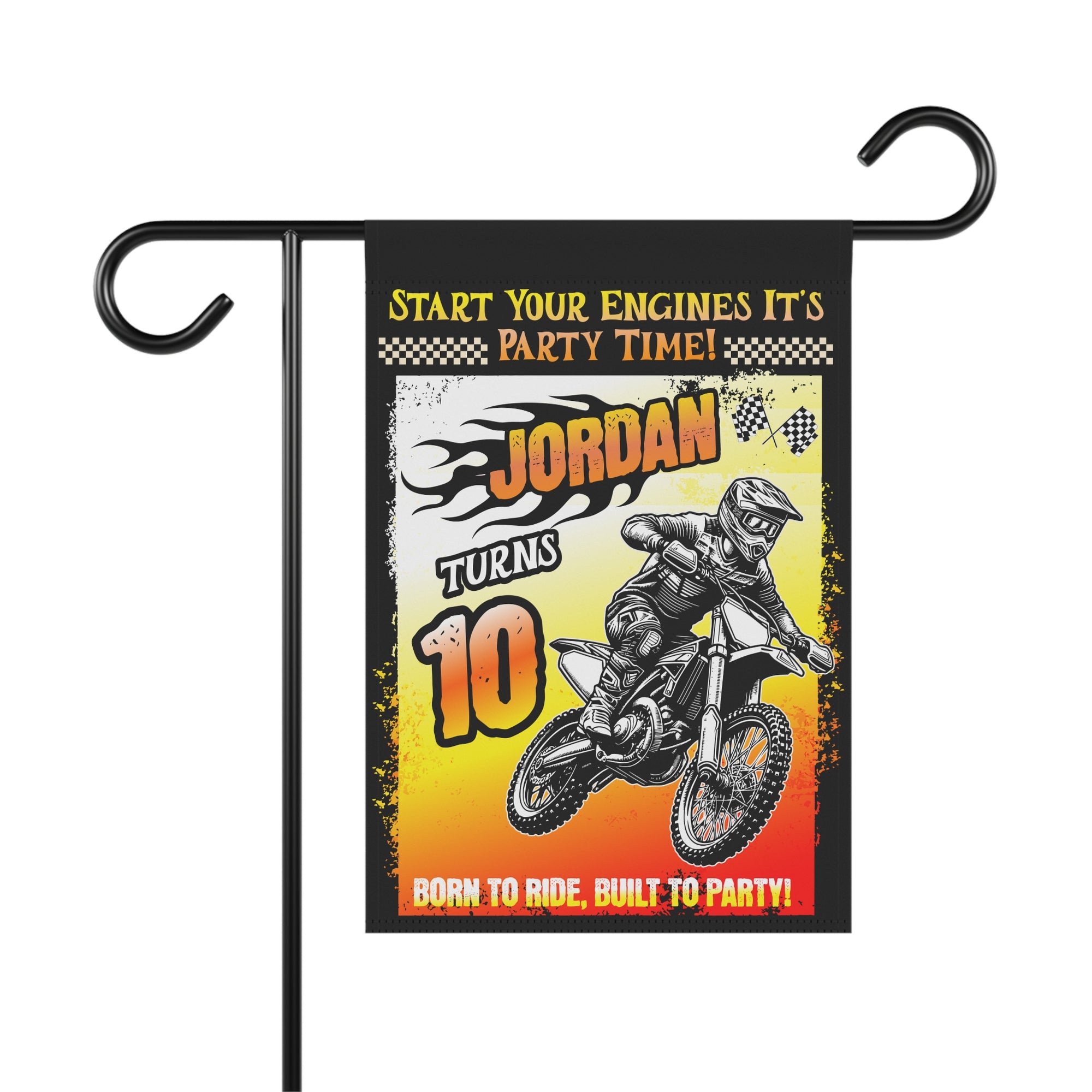 Personalized Motocross Birthday Flag or Banner