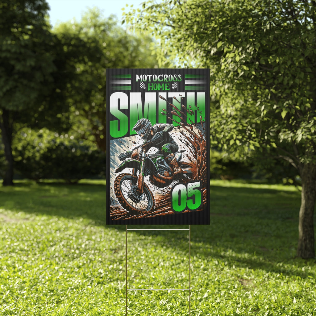 Personalized Motocross Plastic Yard Sign