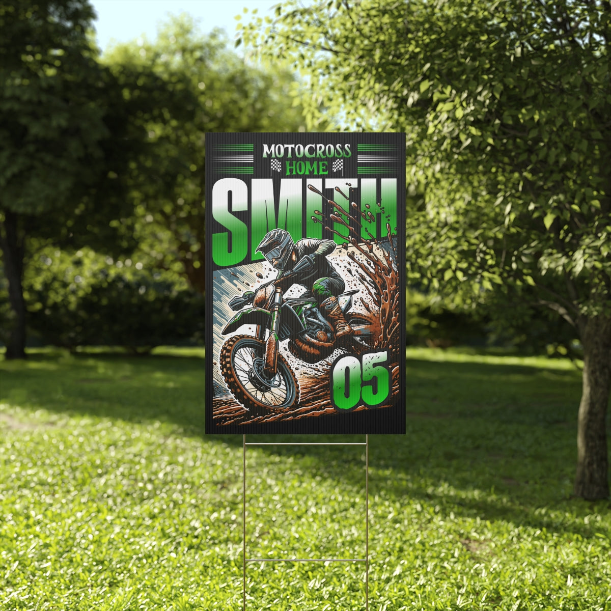 Personalized Motocross Plastic Yard Sign
