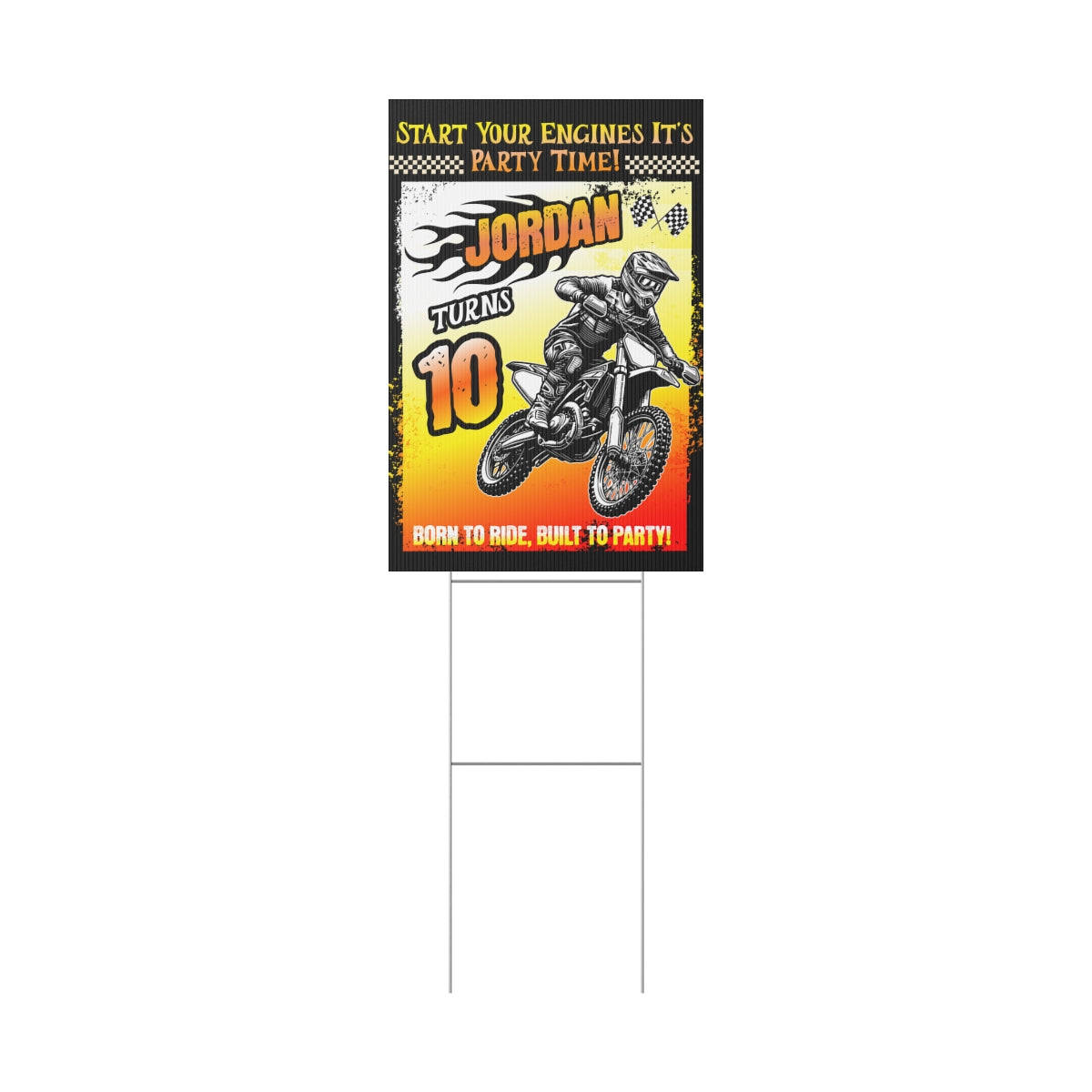 Motocross Personalized Birthday Yard Sign