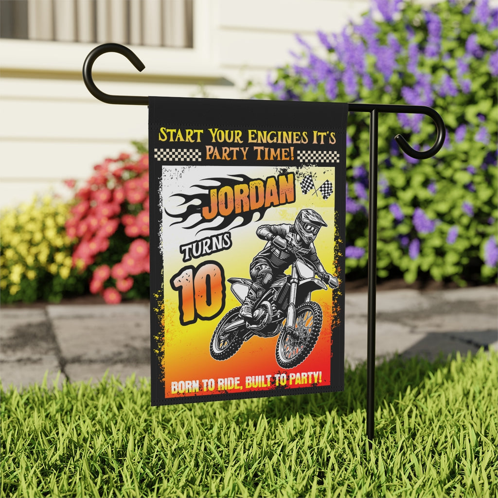 Personalized Motocross Birthday Flag or Banner