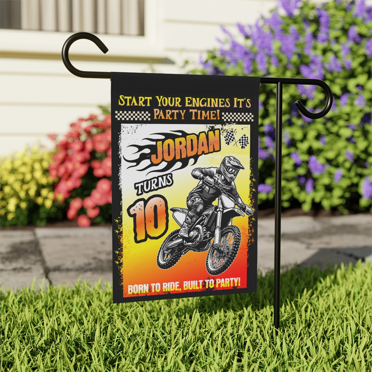 Personalized Motocross Birthday Flag or Banner