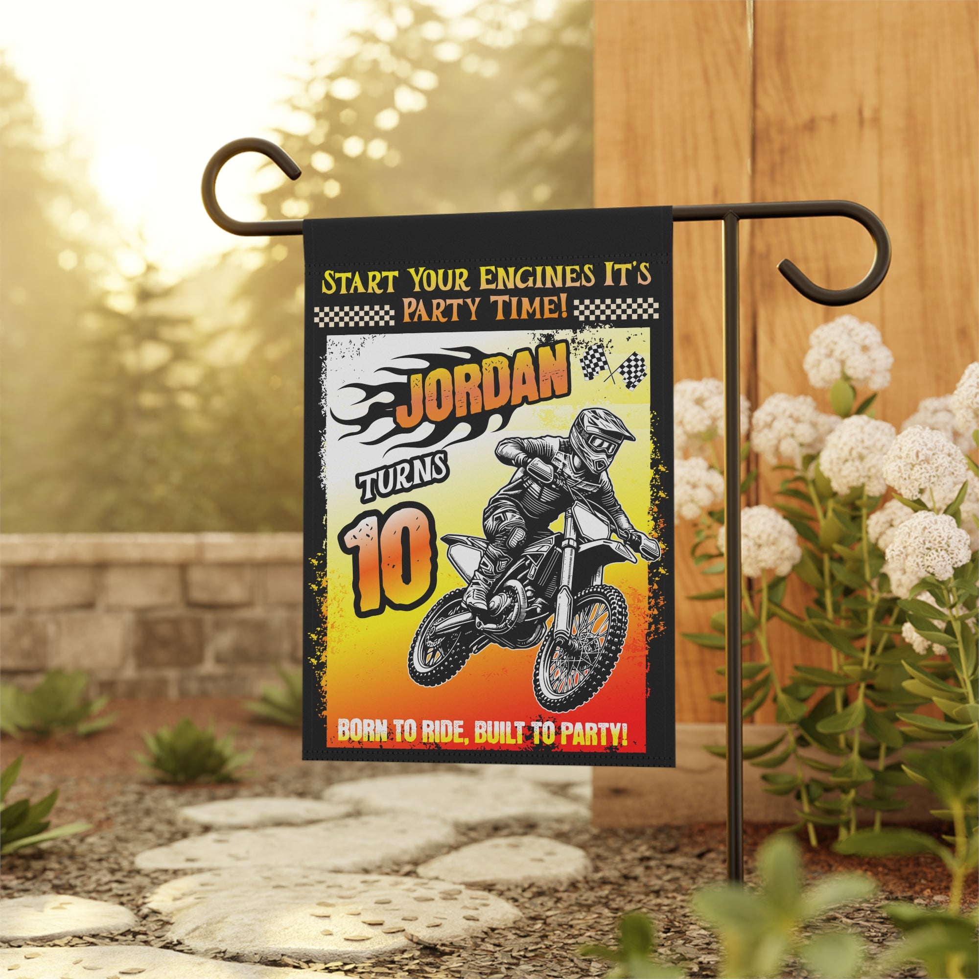 Personalized Motocross Birthday Flag or Banner