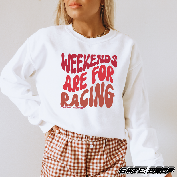 Weekends Are For Racing Motocross Adult Sweatshirt