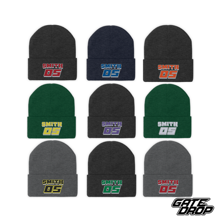 Gate Drop Custom Name and Number Beanie