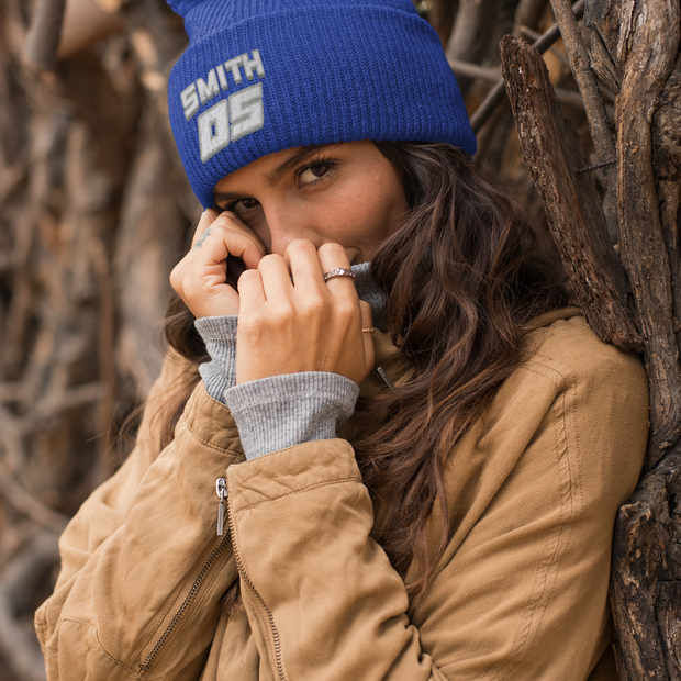 Custom Embroidered Pom Pom Motocross Beanie