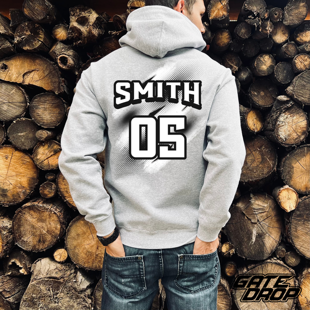 Personalized Name and Number Flame Motocross Adult Hoodie