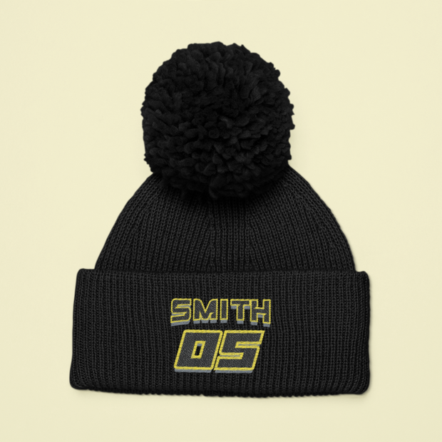 Custom Embroidered Pom Pom Motocross Beanie