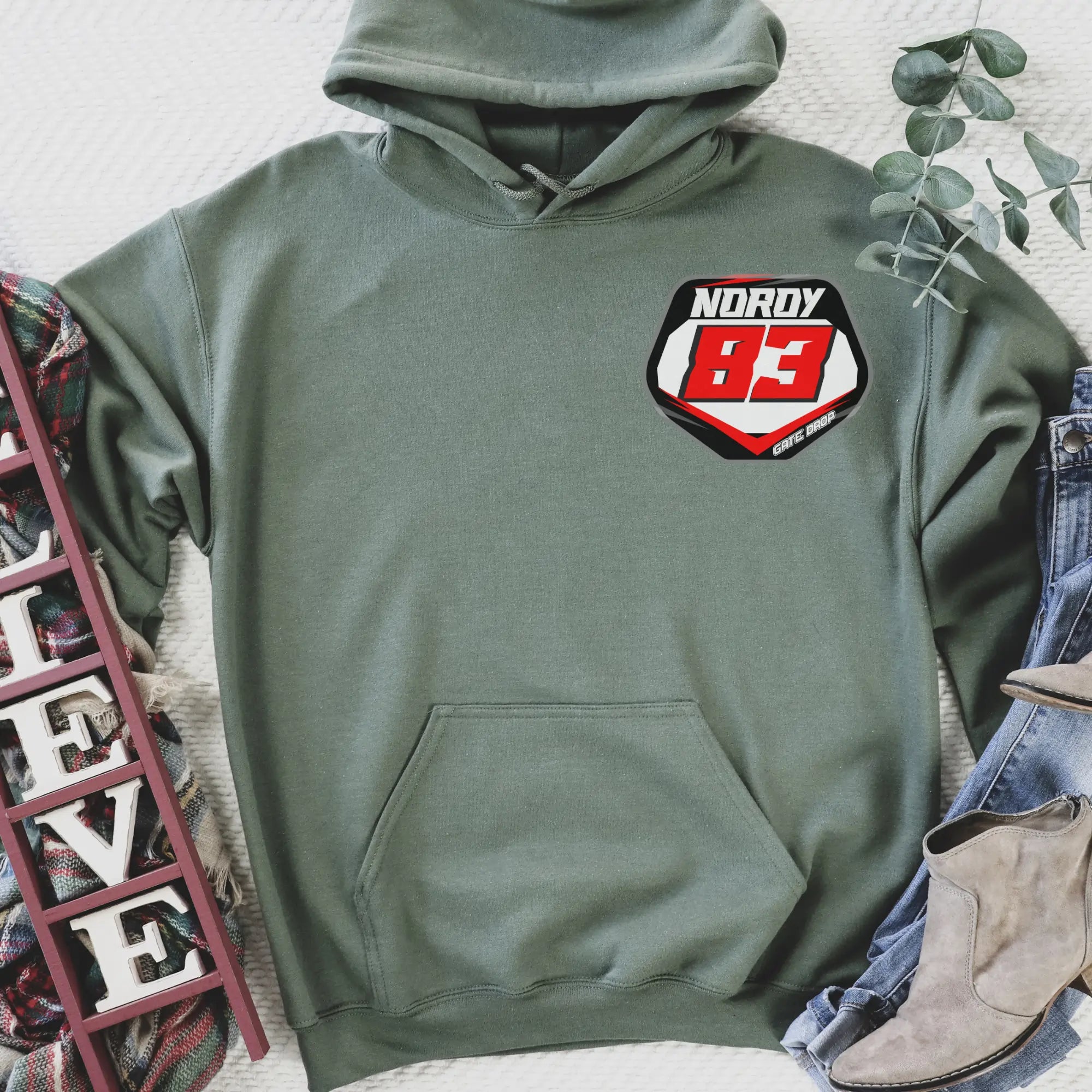 Custom Moto Front Back Hoodie