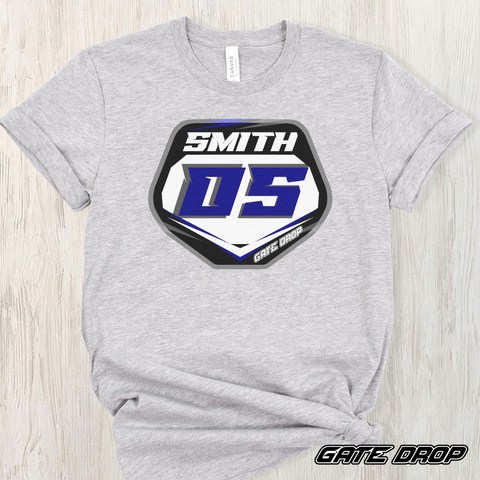 Gate Drop Custom Name and Number MX Plate Adult Shirt