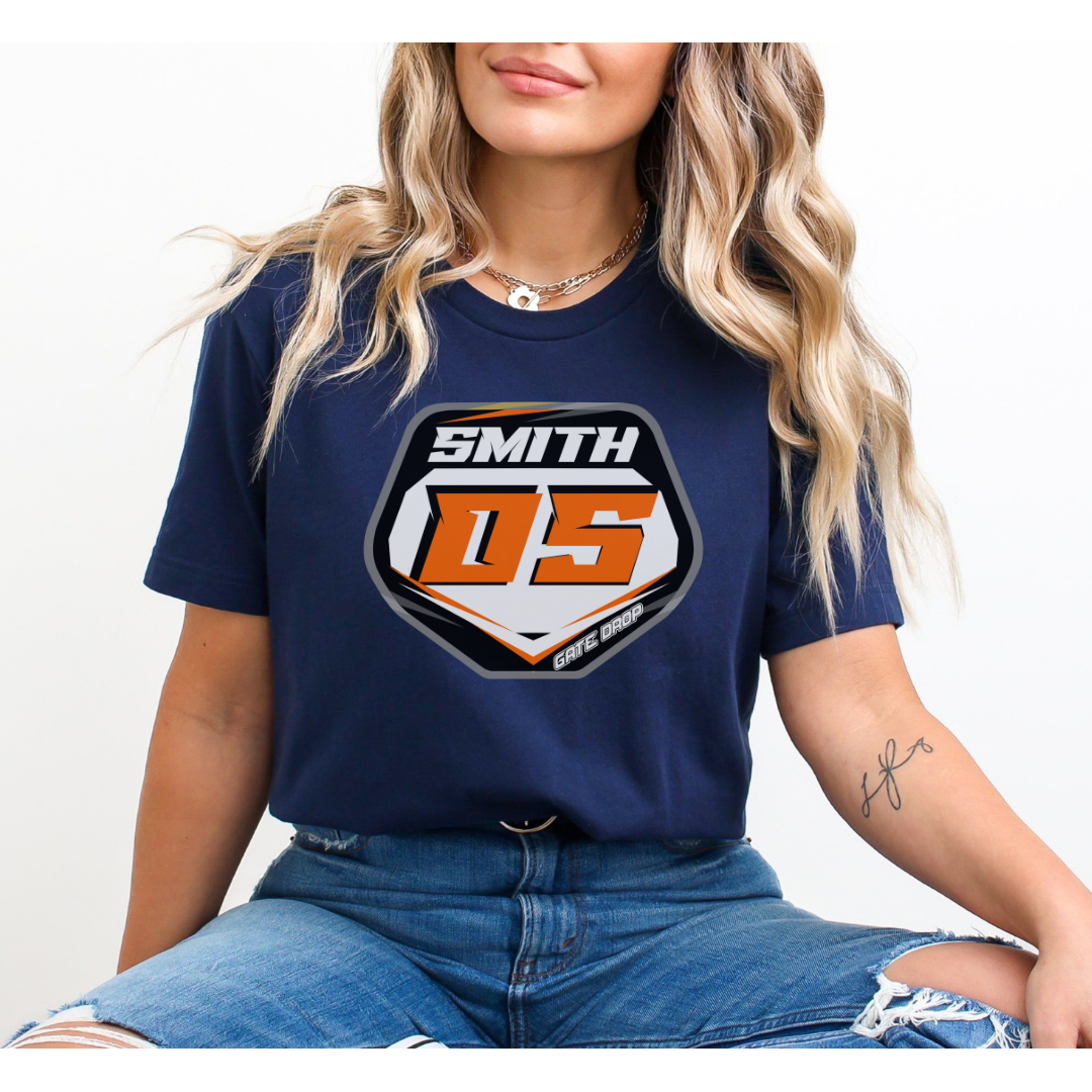 Gate Drop Custom Name and Number MX Plate Adult Shirt