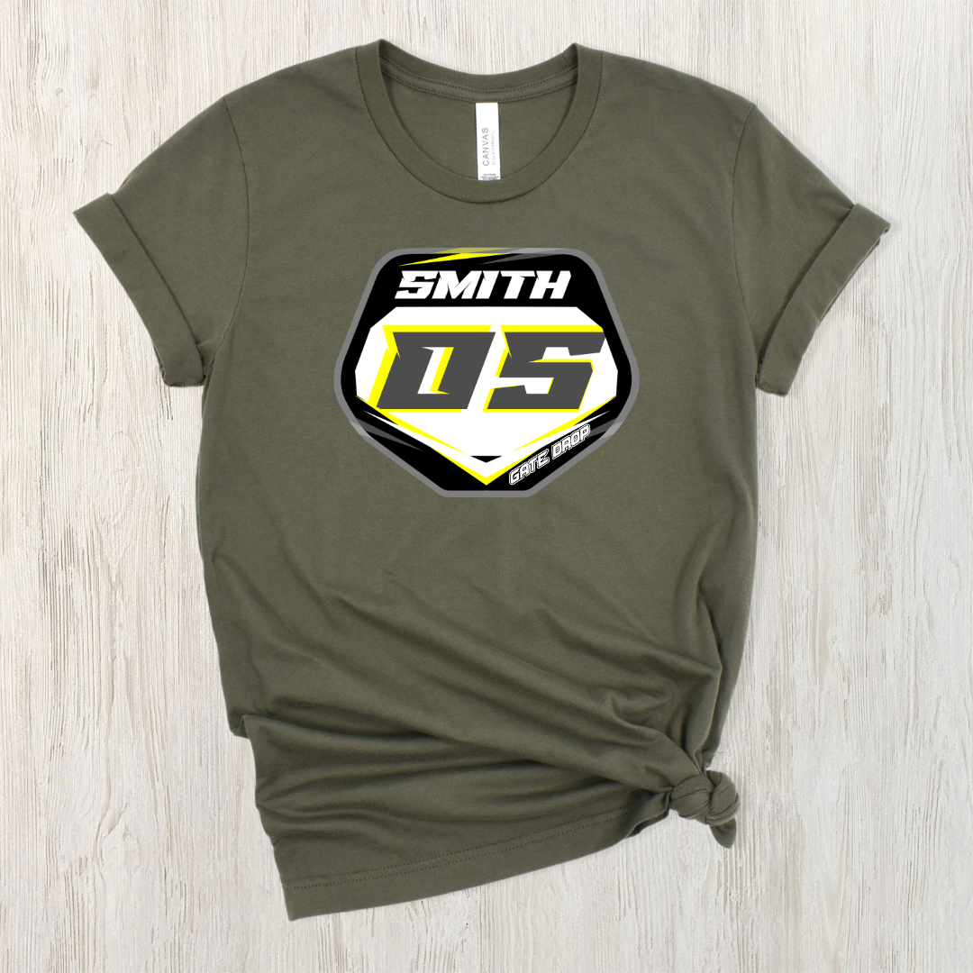 Gate Drop Custom Name and Number MX Plate Adult Shirt