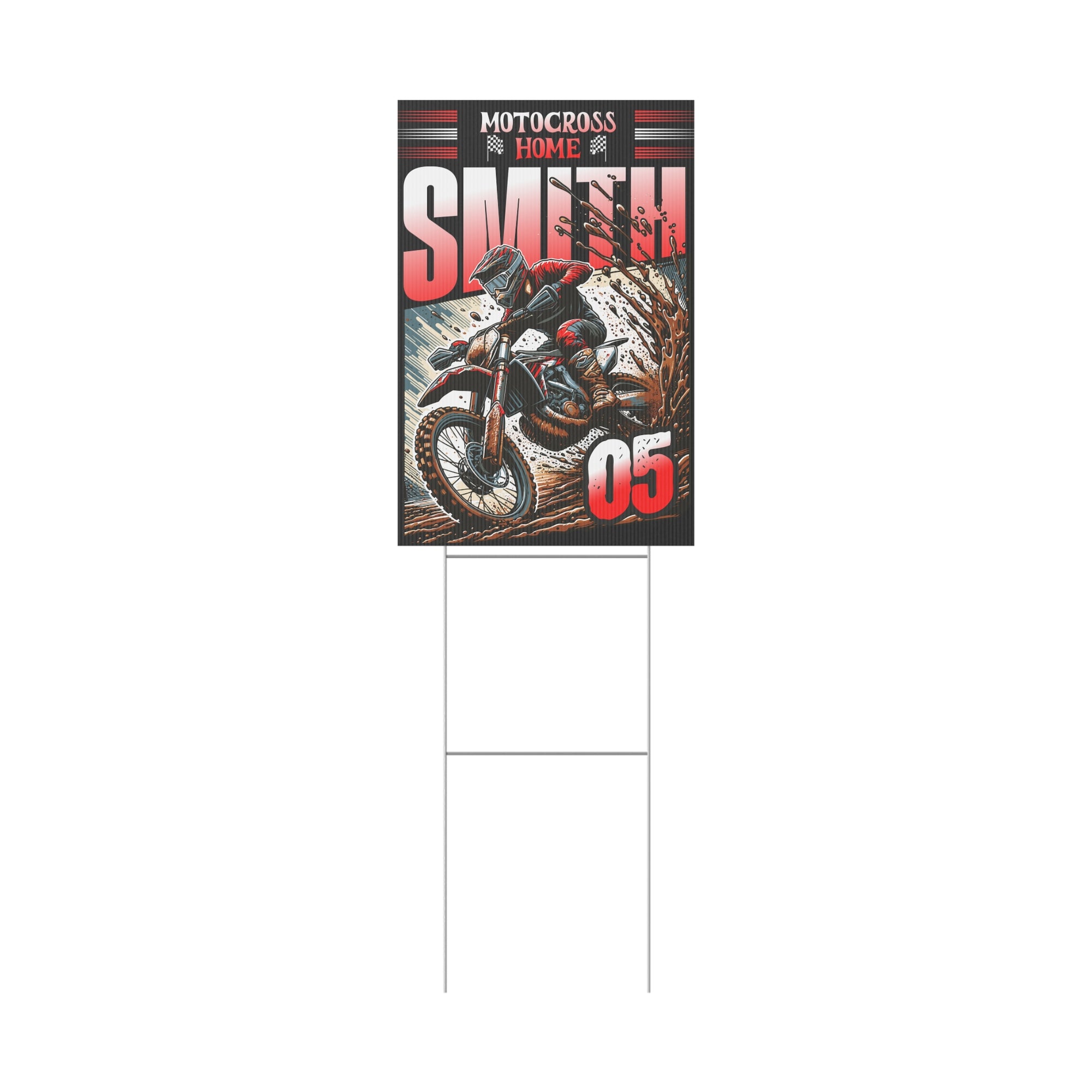 Personalized Motocross Plastic Yard Sign