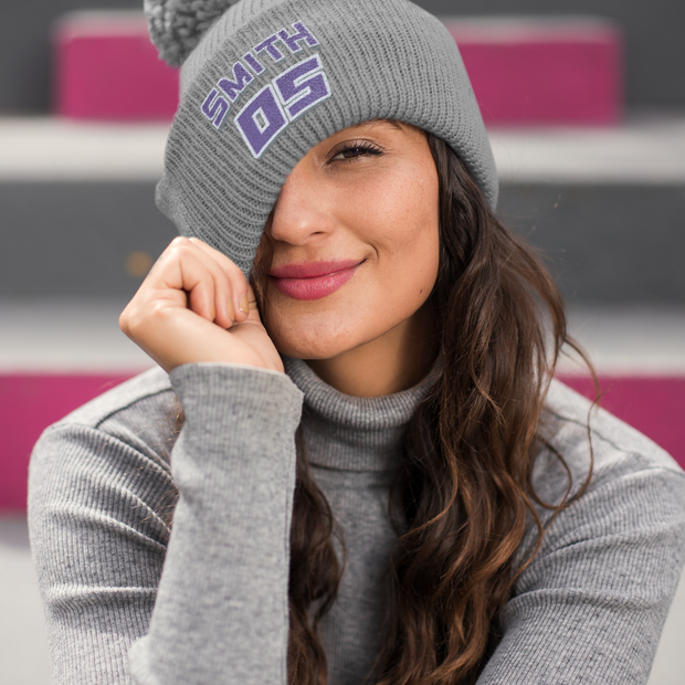 Custom Embroidered Pom Pom Motocross Beanie