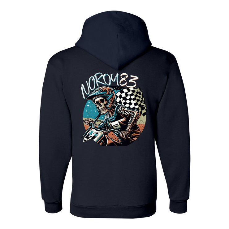 Moto Dad Riding Skeleton Custom Champion Hoodie