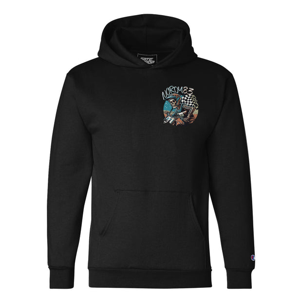 Moto Dad Riding Skeleton Custom Champion Hoodie