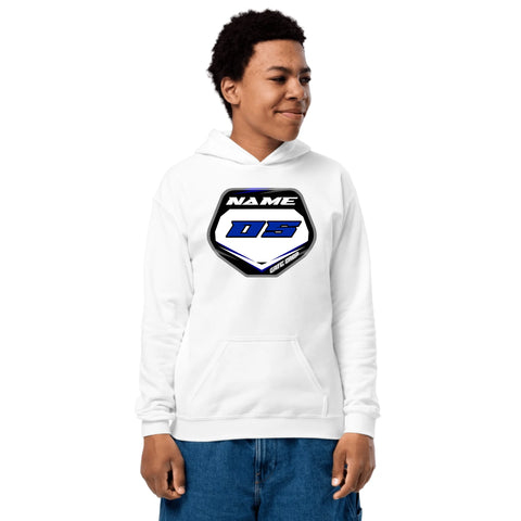 Gate Drop Dirt Bike Name and Number Plate Youth Hoodie
