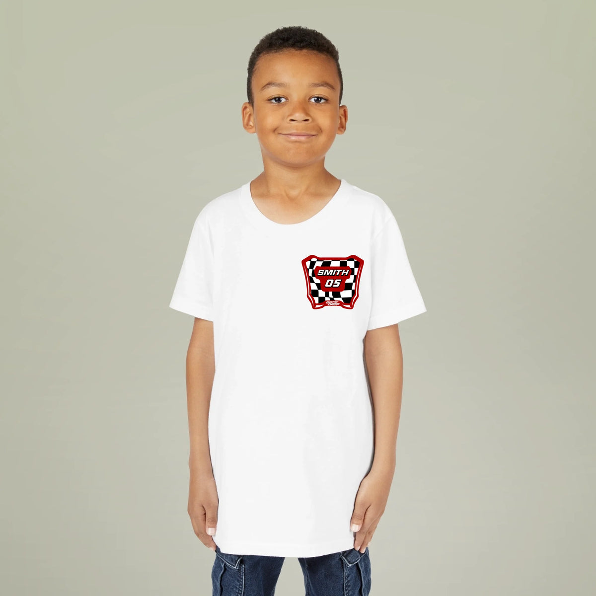 Checkered Motokid Plate Shirt