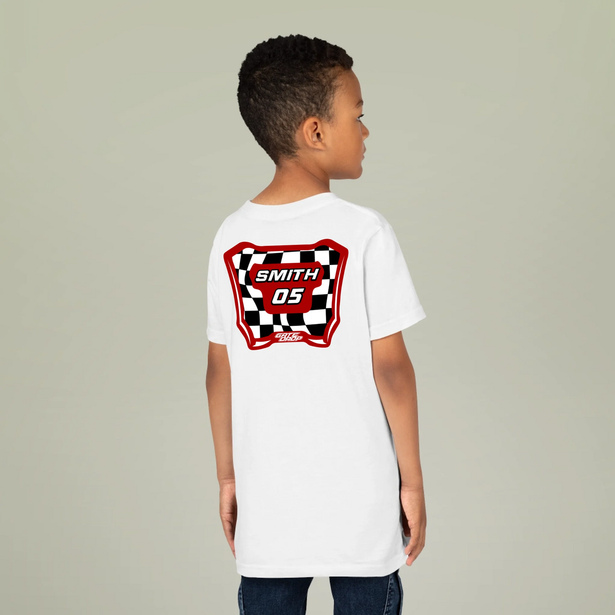 Checkered Motokid Plate Shirt