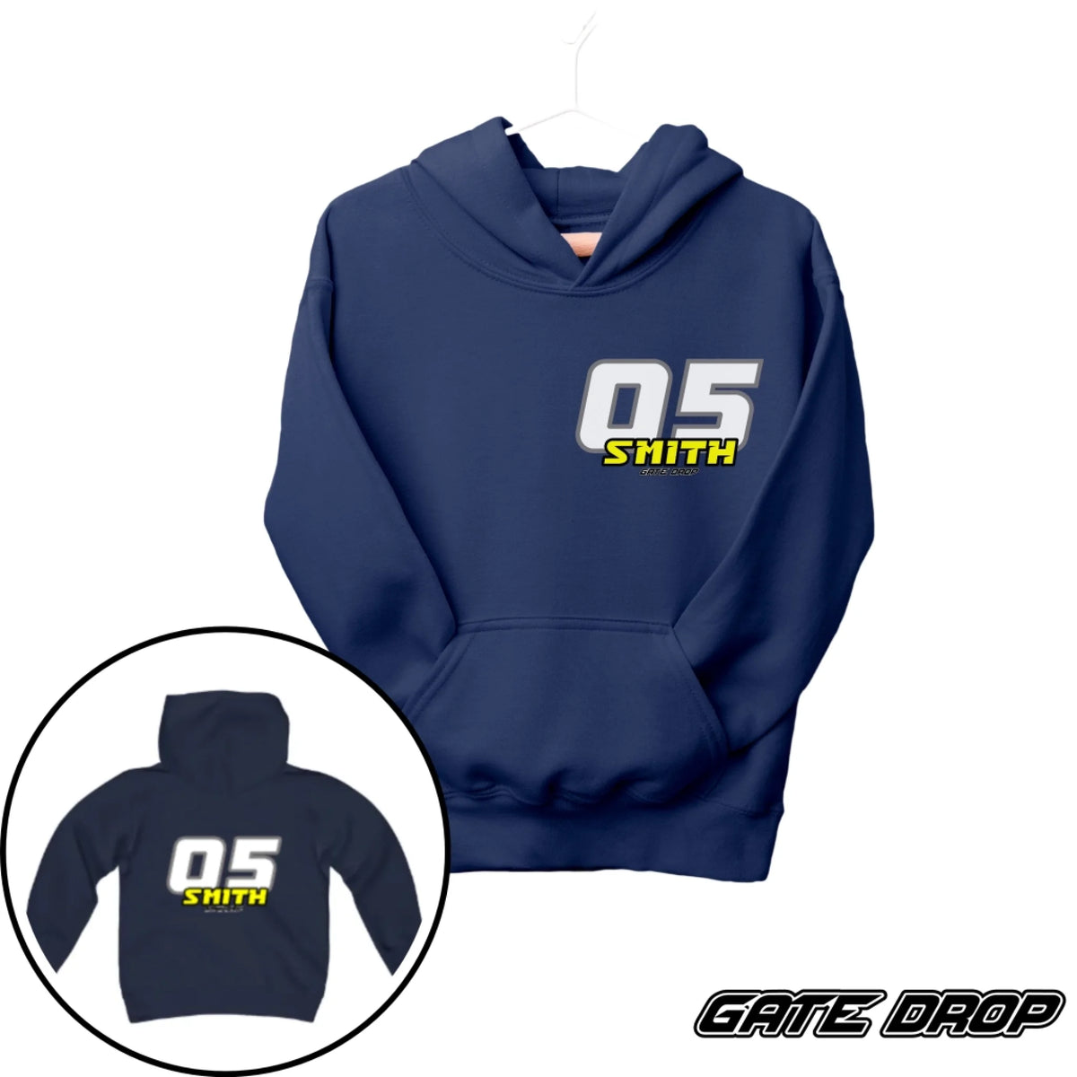 GateDropPersonalizedRaceNameandNumberMotoKidYouthHoodiesweater