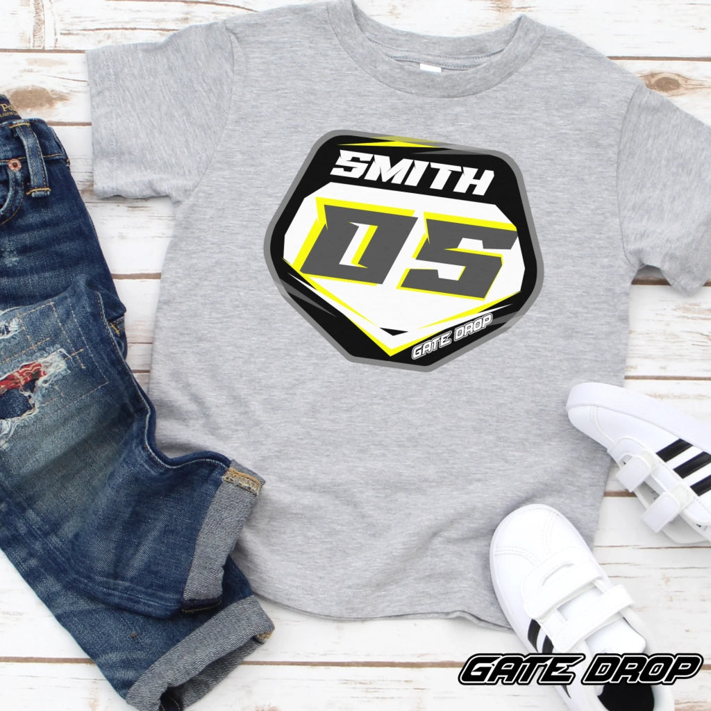 GateDropCustomNameandNumberMotocrossPlateYouthTeeShirt